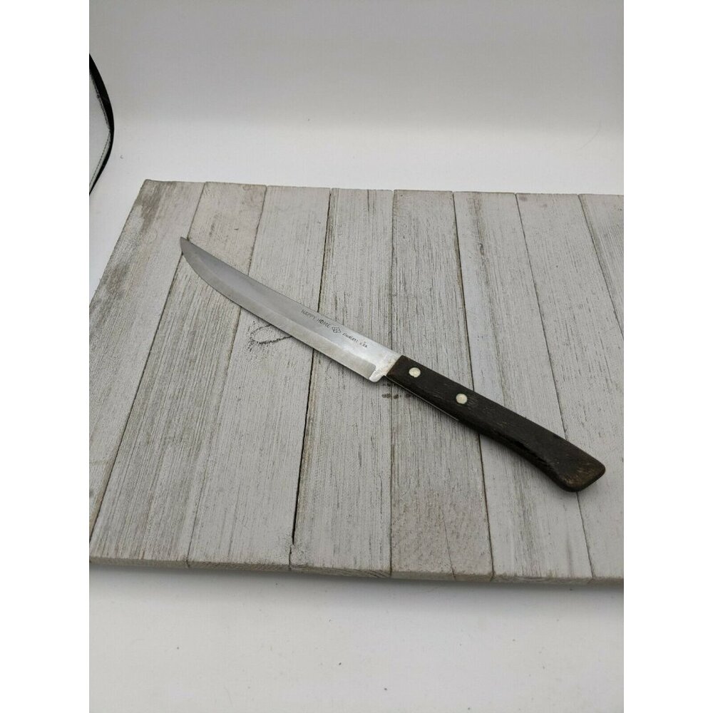 Happy Home Carving Knife Stainless Steel Wood Handle 7 3/4" Blade 12 3/4" Total
